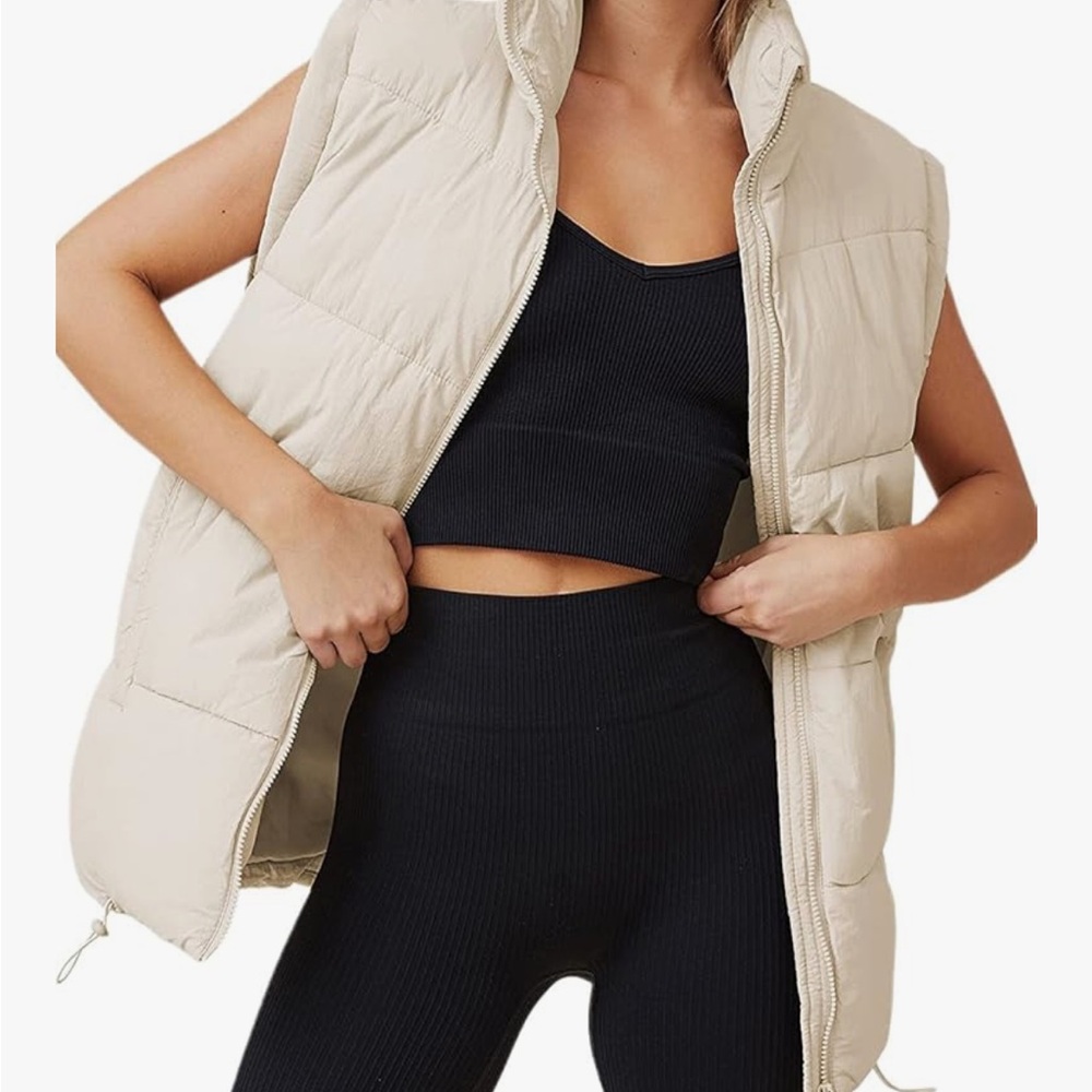 Amazon Women's Cream Puffer Vest